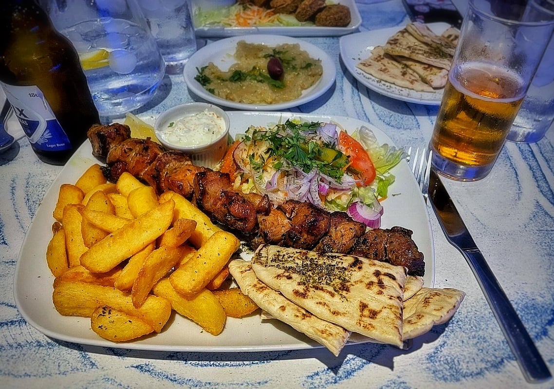 Lamb Souvlaki at Zorba The Greek in Derby